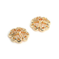 50 Uds. De cuentas redondas de latón de Color dorado de 18K, tapas de hojas de árbol y flores, suministros para hacer cuentas de joyería, accesorios Diy - details 24