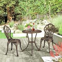 Conjunto de Mesa y Sillas Exterior Juego de Muebles de Aluminio para Jardín Balcón Terraza Blanco,44x44x85,5cm - details 9