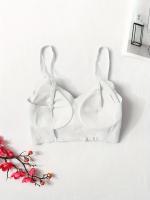 1 pieza de sujetador sin espalda en forma de U, mezcla de poliamida y elastano, color sólido, inalámbrico, sujetador push-up de gran soporte con relleno extraíble, tejido, con detalle sexy sin espalda para adultos. - details 5
