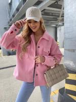 Abrigo de lana de manga larga con un solo pecho para viajeros de color sólido de nueva moda - details 5