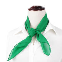Bufanda de gasa para el cuello, pañuelo cuadrado fino, accesorios de moda para ropa, color sólido - details 3