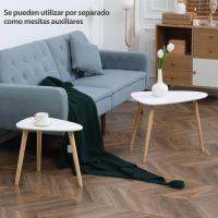 Mesas de Café de Madera con Patas Ideal para Sala de Estar, Dormitorio, Oficina Blanco - details 4