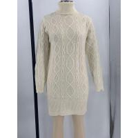 Nuevo vestido de mujer 2023 con cuello, manga larga, tejido grueso y elegante, envuelto en una torsión de pierna alta para otoño e invierno - details 8