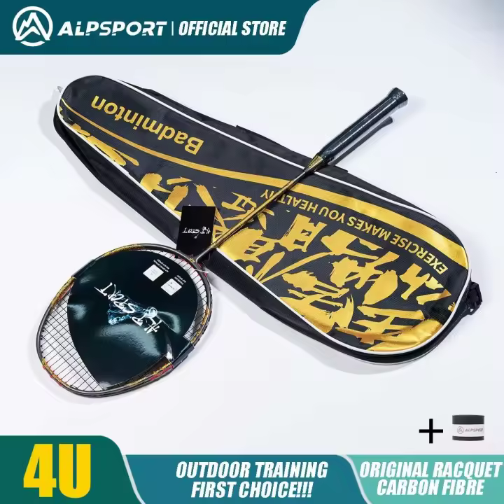 Raqueta profesional de fibra de carbono ALP T 4U Badminton T800 Ultraligera Arranque rápido Viene con cuerda y bolsa EE. UU. - 1