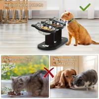 Cuenco ajustable para gatos con inclinación de 15 grados, 1 juego de 3 cuencos de acero inoxidable, alimentador de mascotas desmontable, suministros para mascotas para uso en interiores y exteriores, accesorios de alimentación para perros y gatos - details 5