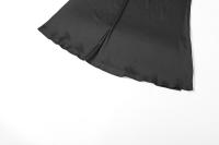 BUNO-Vestido largo largo con corsé sin tirantes para mujer, vestidos de fiesta de noche de satén negro, elegante de lujo nocturno de alta calidad - details 13