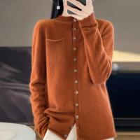 Elegante Suéter de Punto de Cachemira Cuello Falso, Manga Larga, 100% Merino, Ropa de Primavera, Top Básico - details 5