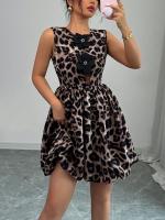 Vestido de Mujer Verano 2025 Estampado de Leopardo con Flores 3D en Relieve - details 1
