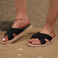 Sandalias Planas Negras para Mujer Pisa Fuerte con Estilo, Ligereza y Comodidad en Verano, Zapatillas de Playa Antideslizantes, Calzado Casual - details 0