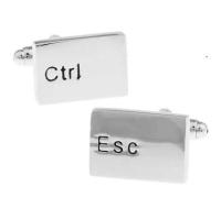 Gemelos para teclado de ordenador para hombre, plateados, material de latón de alta calidad, diseño ESC CTRL, venta al por mayor y al por menor - details 0