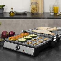 Parrilla Eléctrica de Piedra Revestida Placas Extraíbles y Reversibles, Apertura de 180ª, Superficie Amplia 2200 W, Acero Inoxidable - details 21