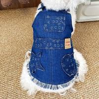 All Seasons Unique Dog Denim Dress Lightweight Pet Apparel Cute Puppy Vest Soft Adjustable Dog Shirts Clothes Pet Costumes - details 3