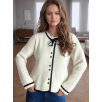 Elegante con cuello redondo y top de ganchillo a rayas sueltas para mujer - details 4