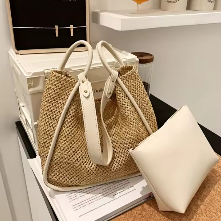 Bolso de Playa Hecho a Mano de Moda Bolso de Hombro Grande Capacidad con Cierre Magnético - 1