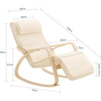 Relax Reposapiernas Sillón de Relax Ajustable Beige 50 x 80 x 90 cm FST16-W - details 2