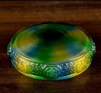 Plato manzha esmaltado tibetano con borde dorado de cobre incrustado en la parte delantera del Buda, ocho platos Mancha luomanda tallados auspiciosos, - details 13