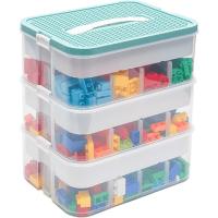 Caja de Almacenamiento para Niños con Tapa Bloques de Construcción, Caja de Juguetes, Ordenador de Habitación Infantil 3 Niveles, Bloques Apilables - details 6