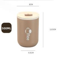 Taza de café de acero inoxidable de 16,9 oz, frasco de vacío de viaje a prueba de fugas, taza aislada, leche, té, botella de agua con tapa, 500ml - details 4