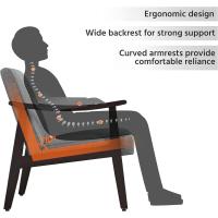 Salón Tapizado en Tela Sillón Individual con Respaldo Acolchado y Reposabrazos de Madera Maciza Sofá Individual Ergonómico Soporte 136 kg Gris - details 3