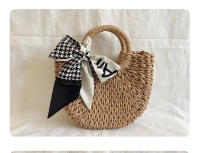 Bolso de paja de estilo francés, bolso tejido, bolso de playa de verano, bolso versátil de celebridad de Internet para mujer, bolso de vacaciones en la playa de estilo forestal - details 10