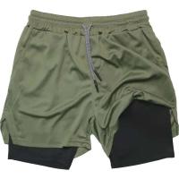 Pantalones cortos versátiles de doble capa para hombre, pantalones cortos deportivos informales de secado rápido para todos los días, verano - details 3