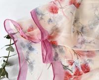 Pañuelo con estampado de rayas de cebra naranja para mujer, pañuelo elegante de gasa para playa, protector solar, Hijab fino de 50x160CM - details 3