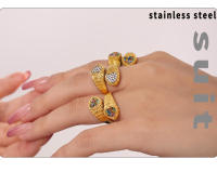 Anillo Corazón Serpentine with Circonita de Color Anillo de Mujer de Acero Inoxidable Chapado en PVD Gold 18K Joyas de Lujo para Mujer - details 2