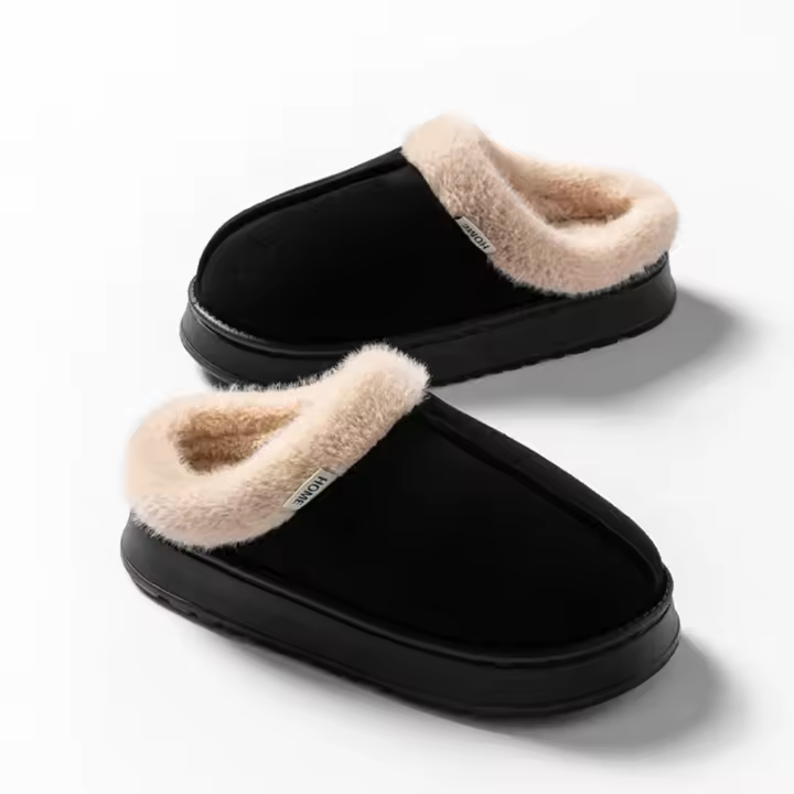 Zapatillas mullidas de moda para mujer para otoño e invierno, zapatillas Unisex cálidas y antideslizantes con suela gruesa de EVA para interiores para invierno - 1