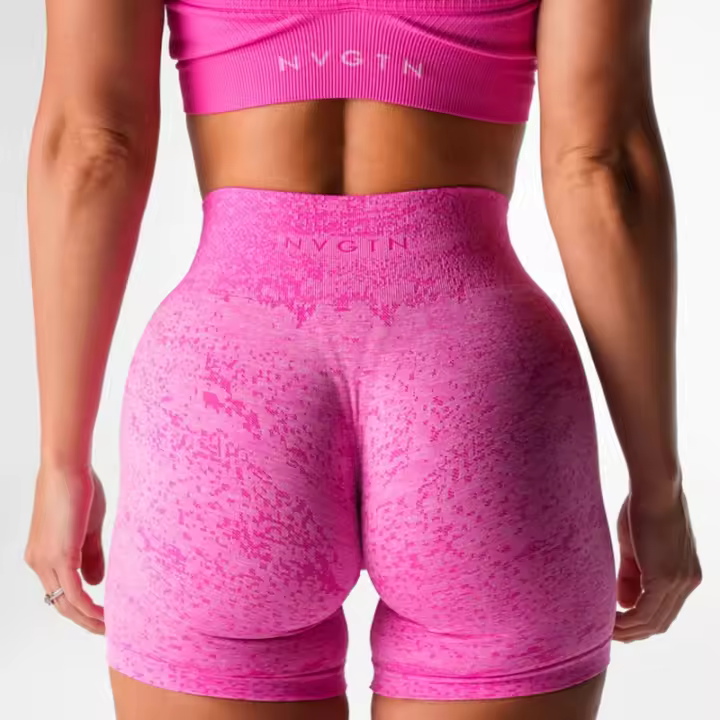 NVGTN pantalones cortos digitales sin costuras para mujer, mallas suaves de entrenamiento, trajes de Fitness, licra, Yoga, ropa de gimnasio - 1