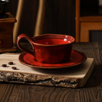 Juego de taza de café y platillo de cerámica con estampado de leopardo japonés retro ins té de la tarde creativo taza de café con leche creativa - details 8