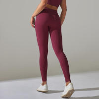 Pantalones deportivos de cintura alta sin costuras para yoga para mujer para hacer ejercicio y correr - details 25