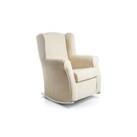 ESPECIALISTAS DEL Sillon orejero balancin Blanco Carla (Sillon Lactancia) Sillón tapizado Antimanchas acualine Color Beige. Mecedora para Dormitorio, Salón o habitación de Bebe - details 7