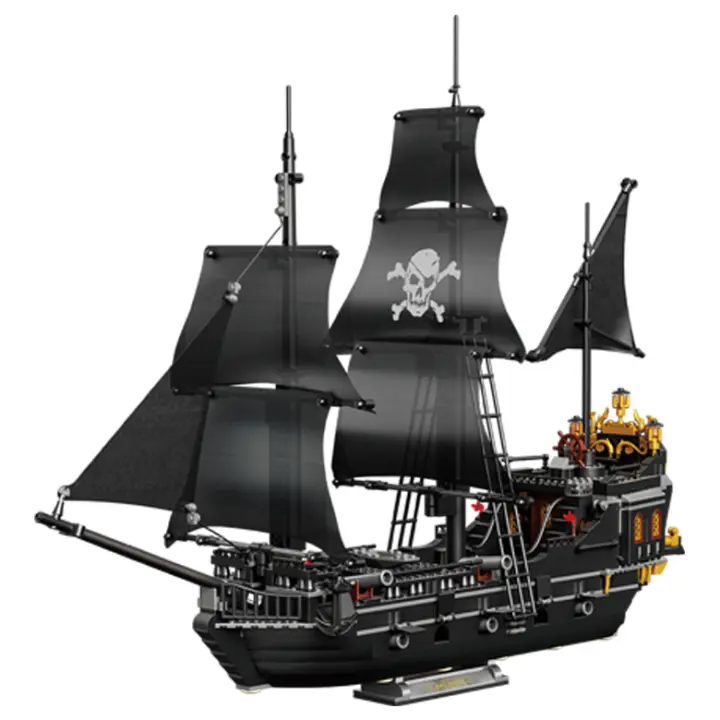 Kit de mini bloques de construcción de barco pirata, juguetes de construcción de barco pirata de perla negra para adultos, juguetes de regalo para niños de 8 a 12, 1424 piezas (KK0026) - 1