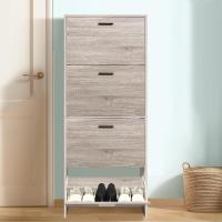Mueble zapatero de 12 pares - Estantería de gran capacidad para vestíbulo o pasillo - (ancho) 60 x (profundidad) 24 x (alto) 80 cm - Madera clara blanca - details 43