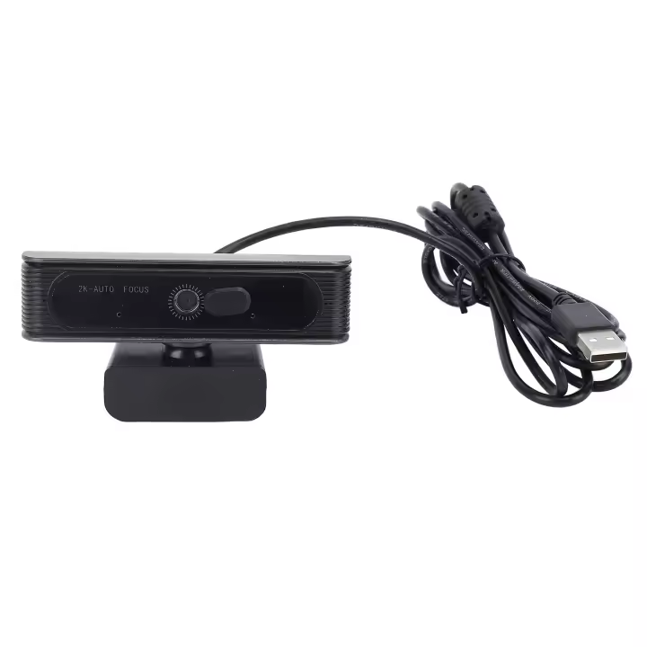 Cámara web USB 2K HD con enfoque automático, cámara web transparente para computadora con micrófono con cancelación de ruido para conferencias y videollamadas - 1