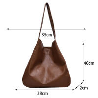 Bolso de hombro de cuero PU Vintage para mujer, bolso Hobo de gran capacidad, bolso de oficina, bolsos de compras simples informales, moda de invierno - details 22