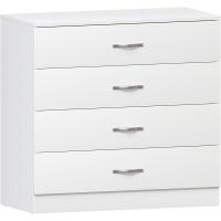 Blanca, 4 cajones, manijas metálicas, correderas y Soporte Anti-deformación para Muebles - details 0