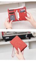 Cartera pequeña y plegable con cremallera doble, billetera corta con correa para la muñeca, billetera portátil de cuero PU para mujer - details 13