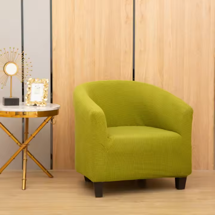 Funda de Silla de Club Suave Cubierta de Silla de Barril Elástica Cubierta de Sofá de Spandex Removible para Sala de Estar - 1
