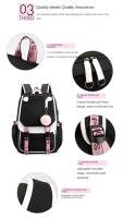 Mochila de escuela secundaria de estilo coreano para adolescentes, mochila de moda en blanco y negro para estudiantes, mochila escolar, bonita bolsa de libros - details 11