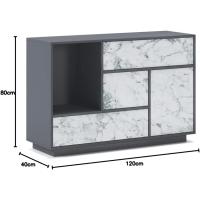 Mueble de Comedor Elegante Estilo Wind Madera Resistente Blanco/Cemento Longitud de 86x120x40cm - details 25