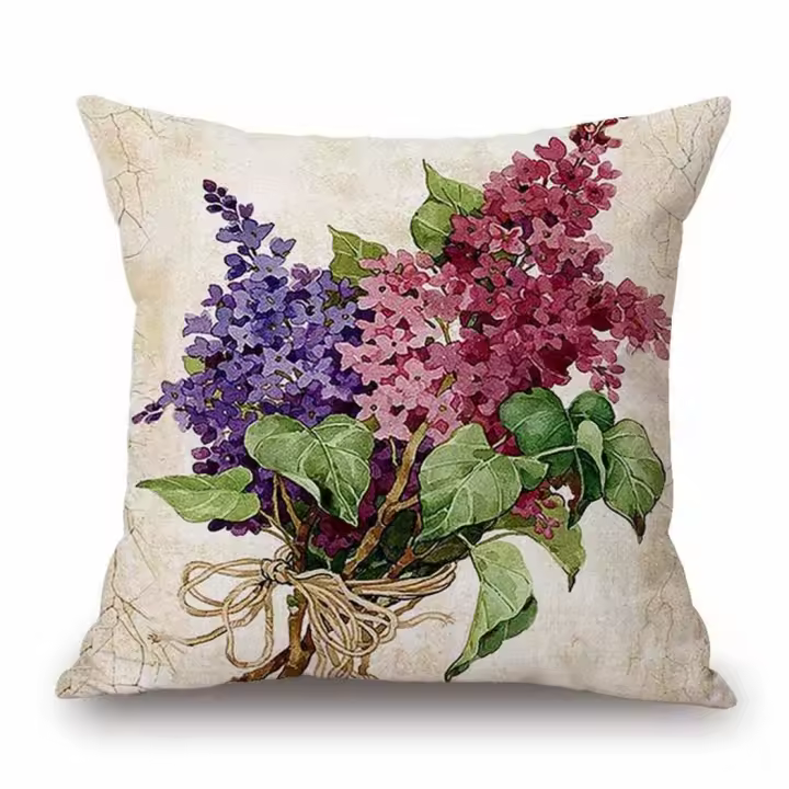 Funda De Cojín De Lino Y Algodón Con Estampado De Flores Nórdicas Bohemia Para Sofá Decoración De Hogar Textil De Algodón Y Lino - 1