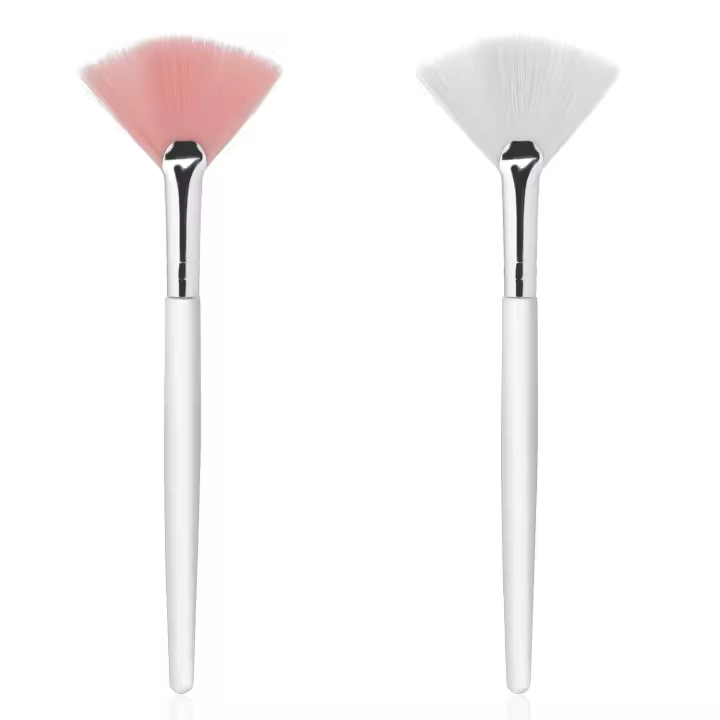 Scttomon Brosher de Abanico de Cuidado de la Piel Facial Aplicador de Máscara de Belleza Suave con Cabeza Plana 4 Pcs - 1