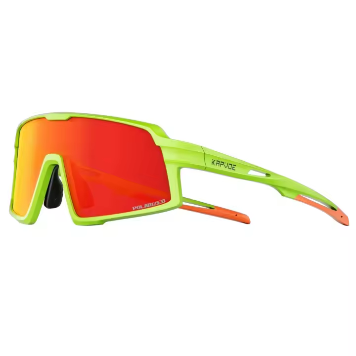 Kapvoe-gafas de sol polarizadas para ciclismo para hombre y mujer, lentes deportivas ligeras para conducir, correr, color rojo y azul, UV400 - 1
