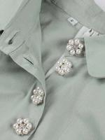 Vestido de Algodón con Botones de Perlas Hepburn Cuello Dobladillo, Cintura Alta, Estilo Vintage para Mujeres Moda 2025 - details 4