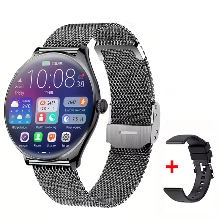Reloj inteligente ultradelgado para hombre y mujer, SmartWatch con Bluetooth y llamadas, monitor de salud, asistente de voz, Pantalla Amoled de 8,6 pulgadas, 1,43mm, MT55, 2024 - 1