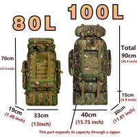 Bolsa de Montaña Grande de 80l/100l Bolsa de Escalada Táctica Ideal para Senderismo y Camping - details 0
