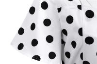 Vestido de fiesta elegante con lunares y mangas de mariposa para mujer, estilo veraniego. - details 33