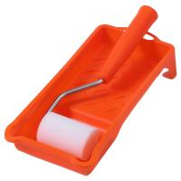 Kit de rodillos de esponja de alta densidad de 26 piezas de 5,08 cm, que incluye 2 marcos, 4 bandejas de pintura y 20 rodillos de esponja naranja de alta densidad, hechos de plástico - details 0