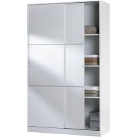 Correderas, Barra de Colgar y Estantes, Armario para Dormitorio, Modelo Top 120, Acabado en Blanco - details 0